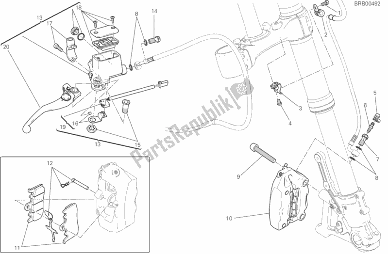 Todas as partes de Sistema De Freio Dianteiro do Ducati Scrambler Mach 2. 0 Thailand USA 803 2018